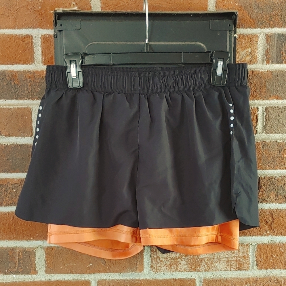 Crivit Pri Women's Black and Orange Running Shorts Size M